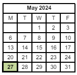 District School Academic Calendar for Chicopee Academy for May 2024