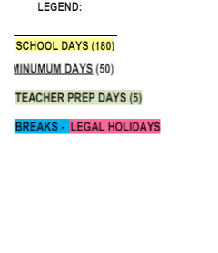 District School Academic Calendar Legend for Olympicview Elementary