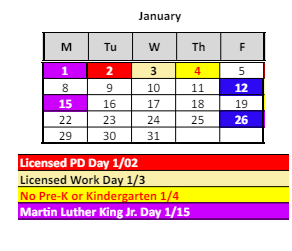 District School Academic Calendar for Numa Elementary School for January 2024