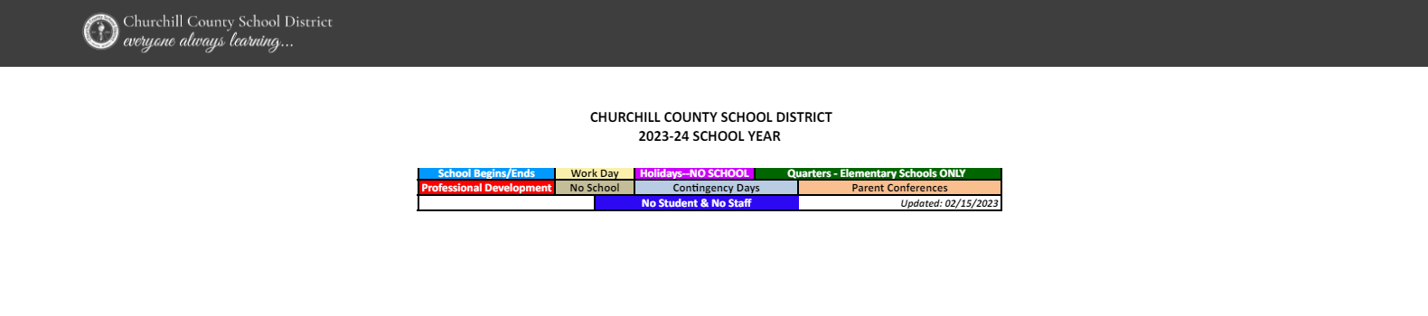 District School Academic Calendar Key for Numa Elementary School