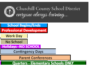 District School Academic Calendar Legend for Numa Elementary School