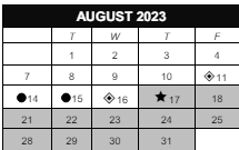District School Academic Calendar for Virtual High School for August 2023