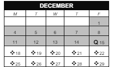 District School Academic Calendar for School For Creat & Perf Arts High School for December 2023