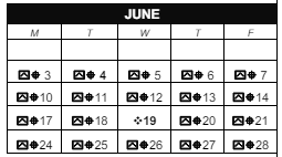 District School Academic Calendar for Western Hills University High School for June 2024