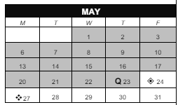 District School Academic Calendar for Virtual High School for May 2024