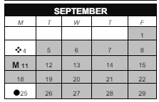 District School Academic Calendar for Parham Elementary School for September 2023