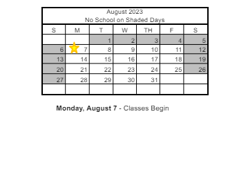 District School Academic Calendar for Eileen B. Brookman Elementary School for August 2023