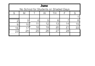 District School Academic Calendar for Twin Lakes Elementary School for June 2024
