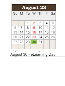 District School Academic Calendar for Clark Elementary School for August 2023