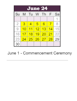 District School Academic Calendar for Clark Elementary School for June 2024