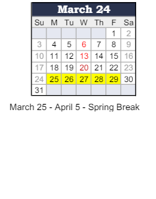 District School Academic Calendar for Clark Elementary School for March 2024