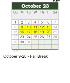 District School Academic Calendar for Clark Elementary School for October 2023