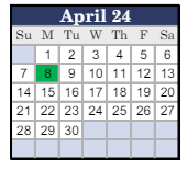 District School Academic Calendar for Clay City Jr-sr High School for April 2024