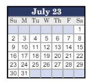 District School Academic Calendar for Clay City Jr-sr High School for July 2023