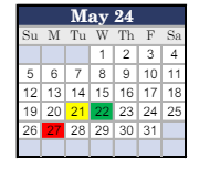 District School Academic Calendar for Clay City Jr-sr High School for May 2024