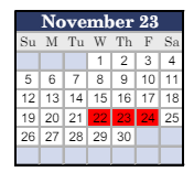 District School Academic Calendar for Clay City Jr-sr High School for November 2023