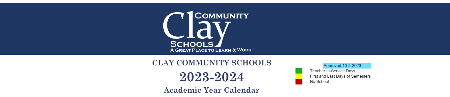 District School Academic Calendar for Clay City Jr-sr High School