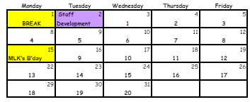 District School Academic Calendar for Mount Zion High School for January 2024