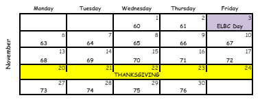 District School Academic Calendar for Morrow Middle School for November 2023