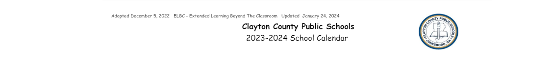 District School Academic Calendar for West Clayton Elementary School