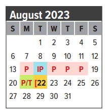 District School Academic Calendar for Seabrook Intermediate for August 2023