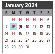 District School Academic Calendar for I W And Eleanor Hyde Elementary for January 2024