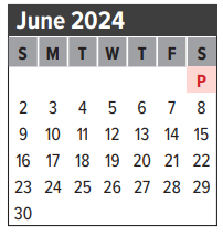 District School Academic Calendar for Clear Lake H S for June 2024