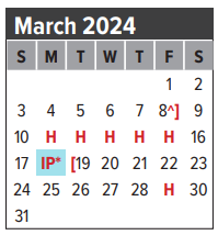 District School Academic Calendar for Galveston Co Jjaep for March 2024