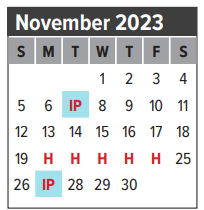 District School Academic Calendar for North Pointe Elementary for November 2023