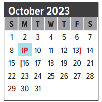 District School Academic Calendar for John F Ward Elementary for October 2023