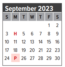 District School Academic Calendar for Creekside Intermediate for September 2023