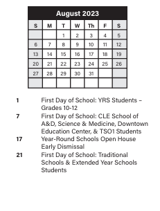 District School Academic Calendar for Mound Elementary School for August 2023