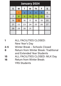 District School Academic Calendar for Mound Elementary School for January 2024