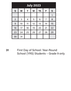 District School Academic Calendar for Marion-sterling Elementary School for July 2023