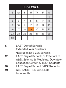 District School Academic Calendar for Marion-sterling Elementary School for June 2024