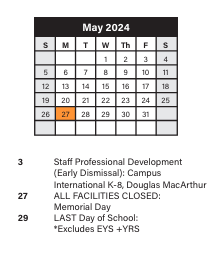 District School Academic Calendar for Mound Elementary School for May 2024