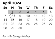 District School Academic Calendar for East Cobb Middle School for April 2024