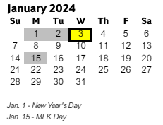District School Academic Calendar for Addison Elementary School for January 2024