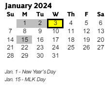 District School Academic Calendar for Floyd Middle School for January 2024