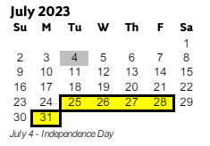 District School Academic Calendar for Addison Elementary School for July 2023
