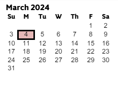 District School Academic Calendar for Murdock Elementary School for March 2024