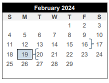 District School Academic Calendar for College Station Middle School for February 2024