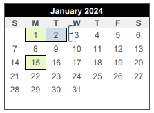 District School Academic Calendar for College Station Middle School for January 2024