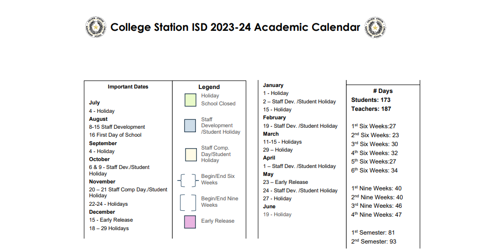 District School Academic Calendar Key for Rock Prairie Elementary