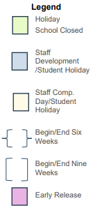 District School Academic Calendar Legend for Center For Alternative Learning