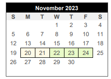 District School Academic Calendar for Rock Prairie Elementary for November 2023