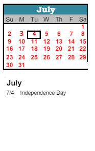 District School Academic Calendar for Jenkins Middle School for July 2023