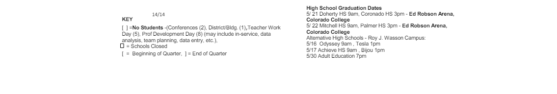 District School Academic Calendar Key for Stratton Elementary School