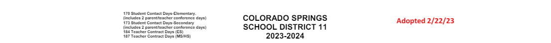 District School Academic Calendar for 21st Century Charter School At Colorado Springs