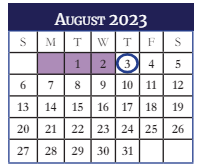 District School Academic Calendar for Evans Elementary School for August 2023
